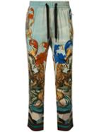 Dolce & Gabbana Amore E Bellezza Print Relaxed-fit Trousers - Green