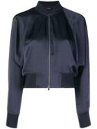Theory Crushed Satin Raglan Jacket - Blue