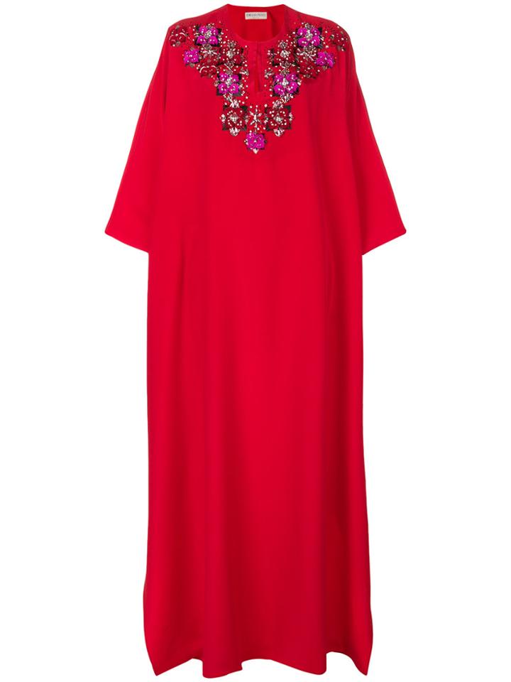 Emilio Pucci Embellished Maxi Dress - Red