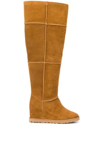 Ugg Australia Panelled Wedge Heel Boots - Brown
