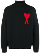 Ami Alexandre Mattiussi Funnel Neck Logo Sweater - Black