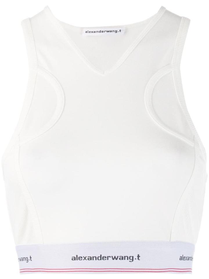 T By Alexander Wang Logo Bra Top - White