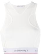 T By Alexander Wang Logo Bra Top - White