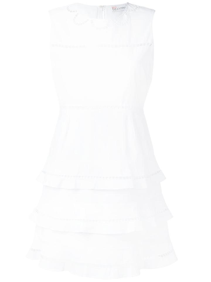 Red Valentino - Open Embroidery Dress - Women - Cotton - 42, Women's, White, Cotton