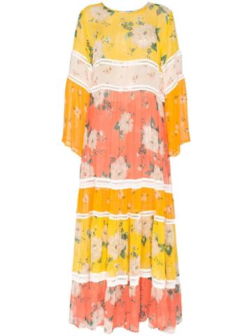 We Are Leone Floral Print Maxi Dress - Yellow