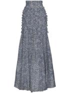 Ronald Van Der Kemp Silk Floral Maxi Skirt With Ruching - Multicolour