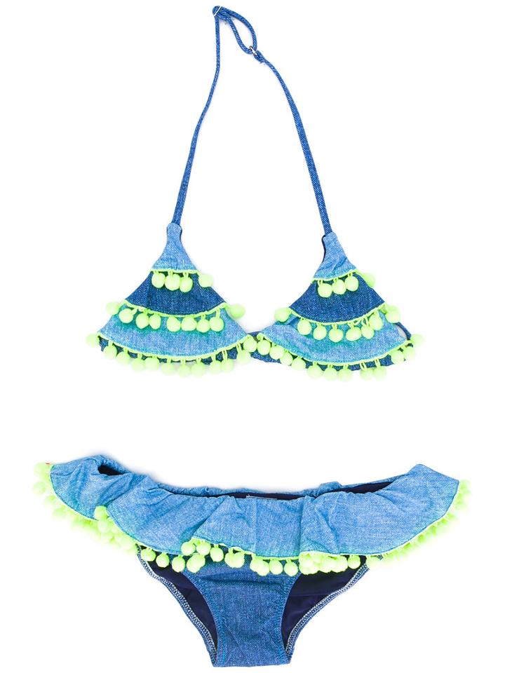 Mc2 Saint Barth Kids - Bonny Blug Bikini Set - Kids - Polyamide/spandex/elastane - 12 Yrs, Blue