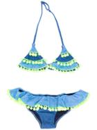 Mc2 Saint Barth Kids - Bonny Blug Bikini Set - Kids - Polyamide/spandex/elastane - 12 Yrs, Blue