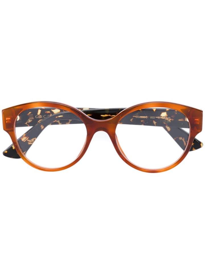 Gucci Eyewear Round Frame Glasses - Yellow