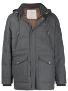 Brunello Cucinelli Hooded Padded Coat - Grey