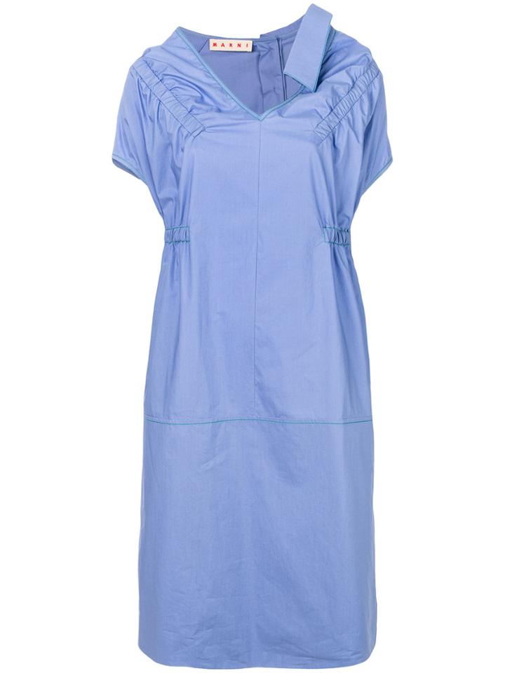 Marni Irregular Collar Shirt Dress - Blue
