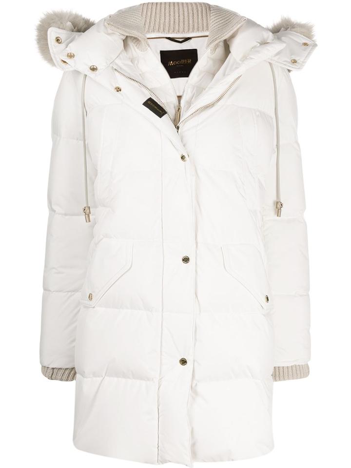 Moorer Padded Layered Coat - White