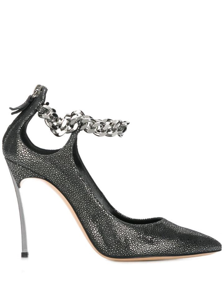 Casadei Chain Detail Pumps - Black