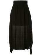 C & M Pleated Midi Skirt - Black