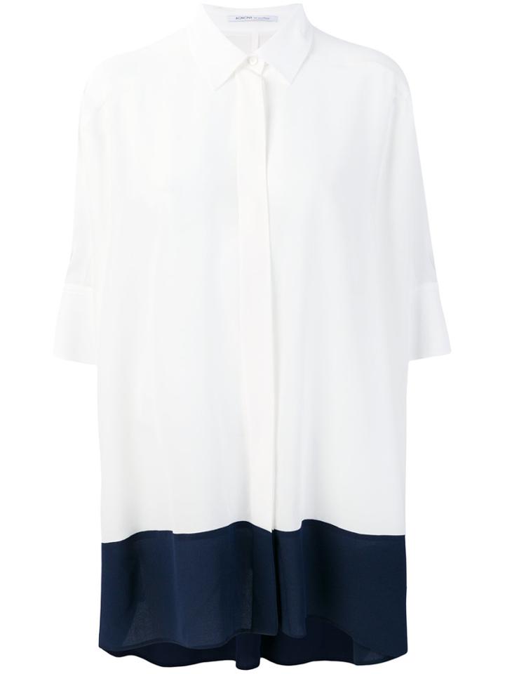 Agnona Oversized Colourblock Shirt - White