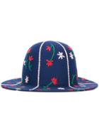 Comme Des Garçons Shirt Boy Embroidered Hat, Size: Medium, Blue, Wool Felt