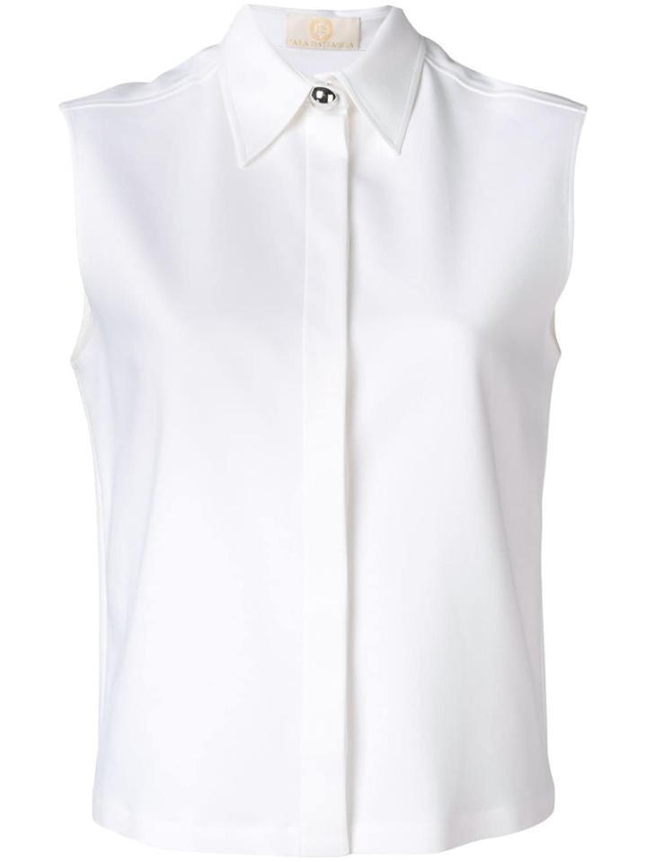 Sara Battaglia Sleeveless Blouse - White