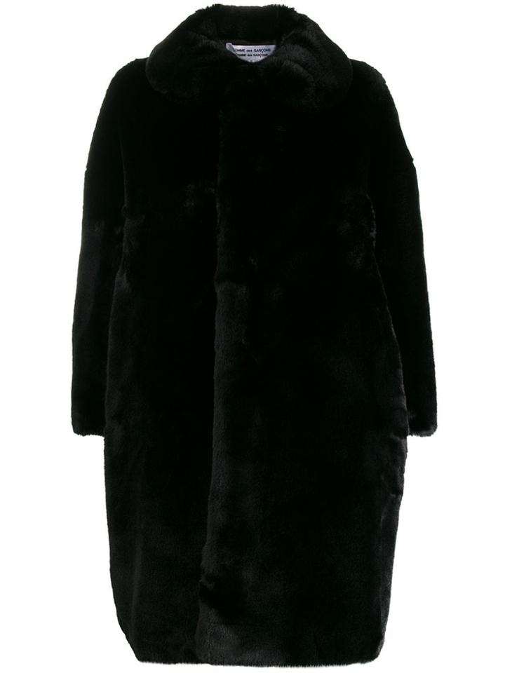 Comme Des Garçons Comme Des Garçons Oversized Faux-fur Coat - Black