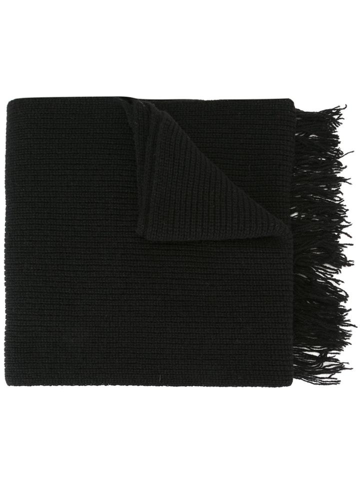 Ami Alexandre Mattiussi Fisherman's Rib Knit Scarf - Black