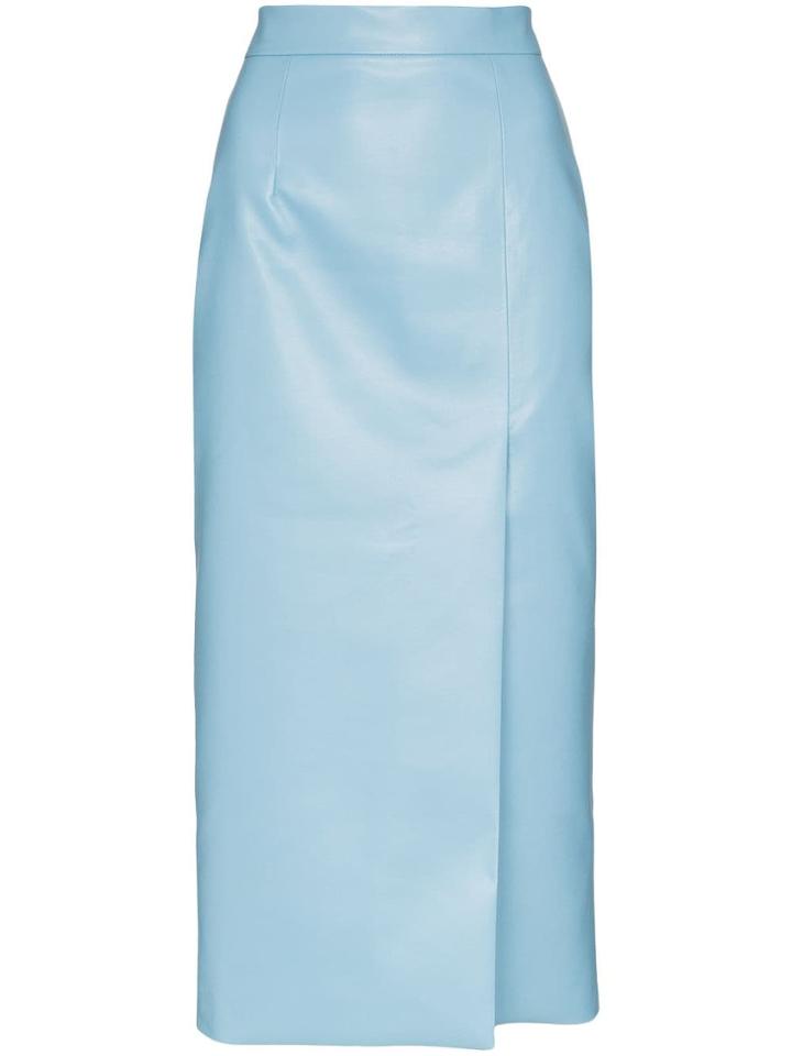 Aleksandre Akhalkatsishvili High Rise Pencil Midi Skirt - Blue