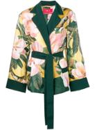 F.r.s For Restless Sleepers Floral Belted Jacket - Yellow