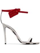 Off-white White And Red Zip Tie 110 Suede And Leather Sandals