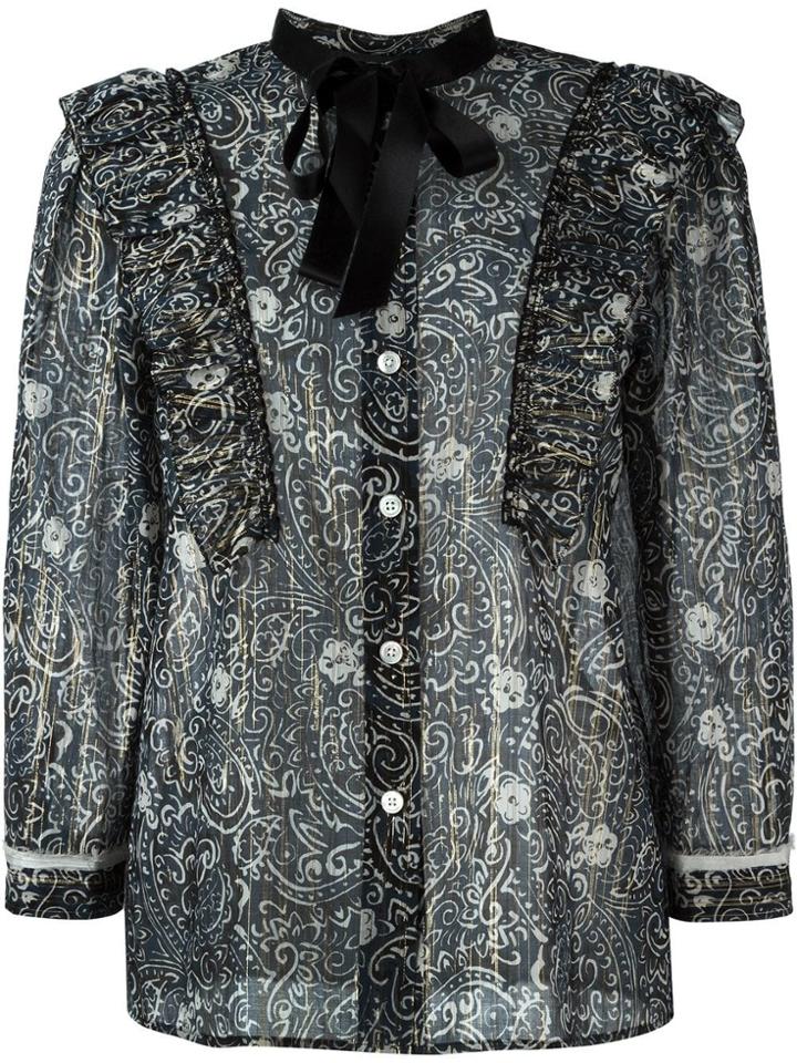 Marc Jacobs Printed Sheer Shirt - Blue