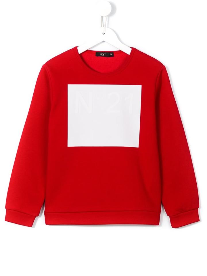No21 Kids Square Print Sweatshirt, Boy's, Size: 11 Yrs, Red