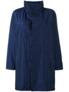 Plantation High Collar Raincoat, Women's, Size: Small, Blue, Polyester/cupro