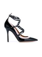 Valentino Garavani Love Latch Pumps, Women's, Size: 36, Black, Calf Leather