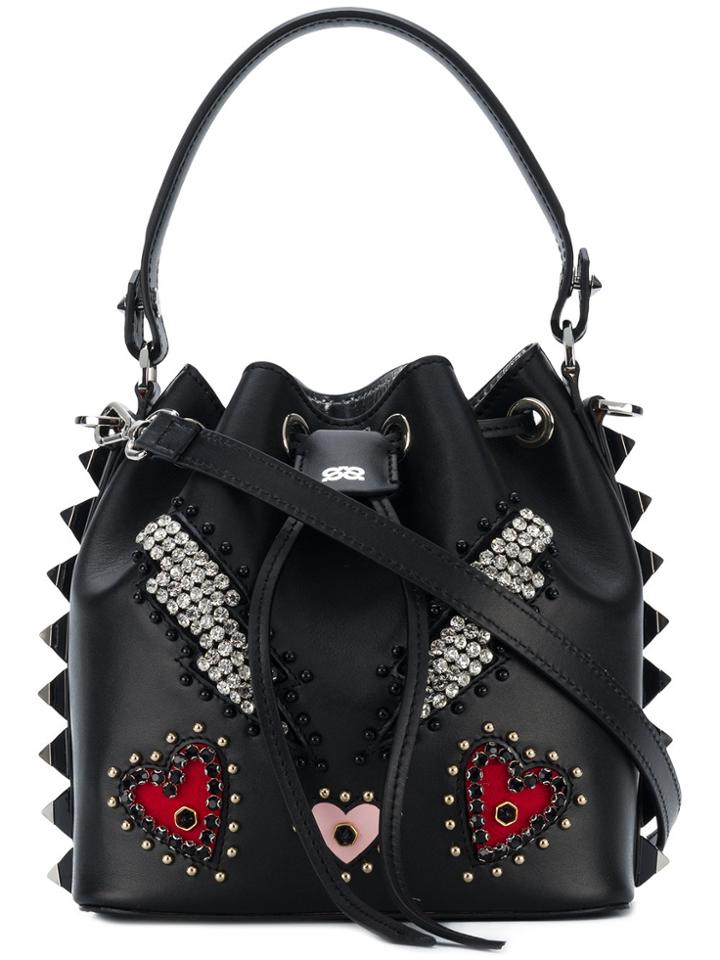 Salar Stud Embellished Small Tote Bag - Black