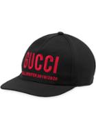 Gucci Cappellino Da Baseball Con Ricamo Gucci - Black