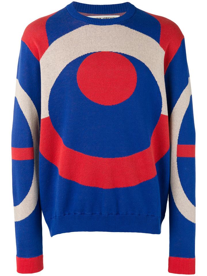 Henrik Vibskov Sun Crew Neck Jumper, Men's, Size: Medium, Blue, Cotton