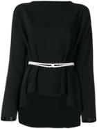 Mm6 Maison Margiela Pearl Detail Belted Top - Black