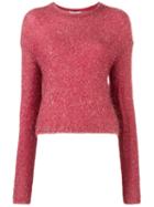 Tibi Crew Neck Jumper, Women's, Size: Small, Pink/purple, Polyamide