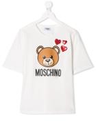 Moschino Kids Teen Logo Bear Print T-shirt - White