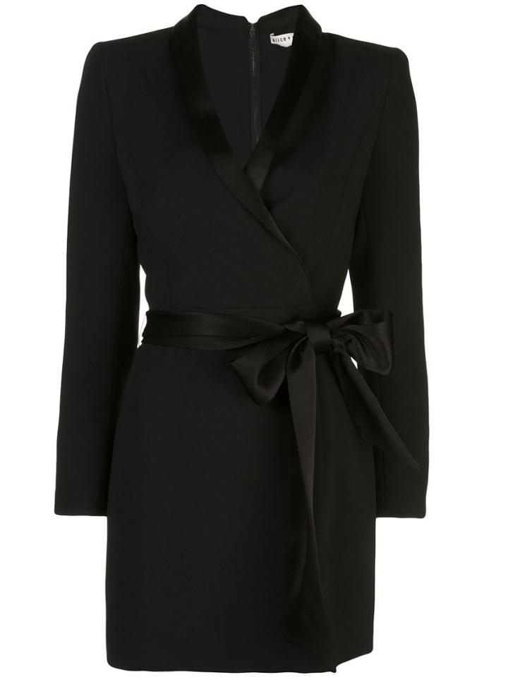 Alice+olivia Mona Str Shldr Ft Tie Suit Dre - Black