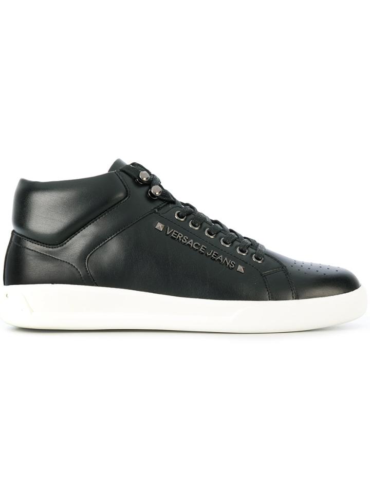 Versace Jeans Logo Detail Sneakers - Black