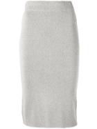 Laneus - Lurex Skirt - Women - Polyamide/polyester/viscose - 44, Grey, Polyamide/polyester/viscose