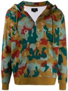 Obey Camouflage Logo Hoodie - Green