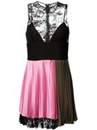 Fausto Puglisi Lace Panel Pleated Dress - Multicolour