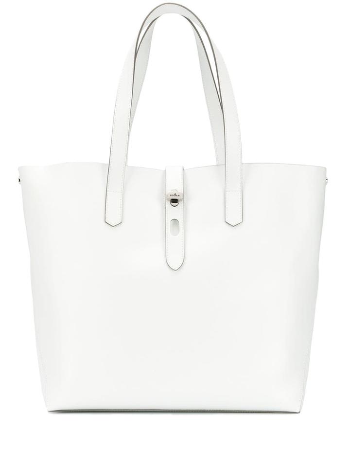 Hogan Branded Fastening Tote Bag - White