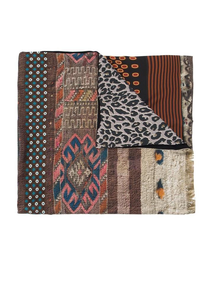 Pierre-louis Mascia Patchwork Contrast Scarf, Adult Unisex, Silk