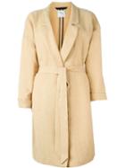 Forte Forte Belted Coat, Women's, Size: I, Nude/neutrals, Linen/flax