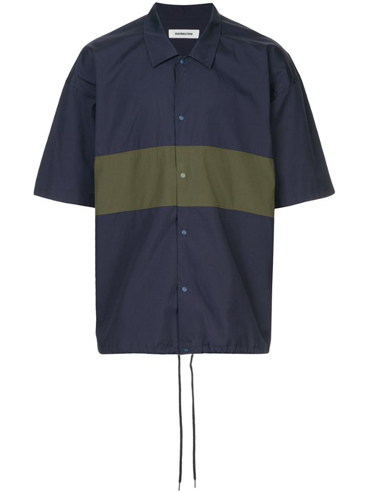 Monkey Time Block-stripe Shirt - Blue