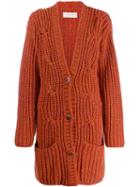 Gentry Portofino Chunky Knit Cardigan - Orange