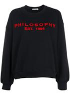 Philosophy Di Lorenzo Serafini Drop Shoulder Logo Sweatshirt - Black