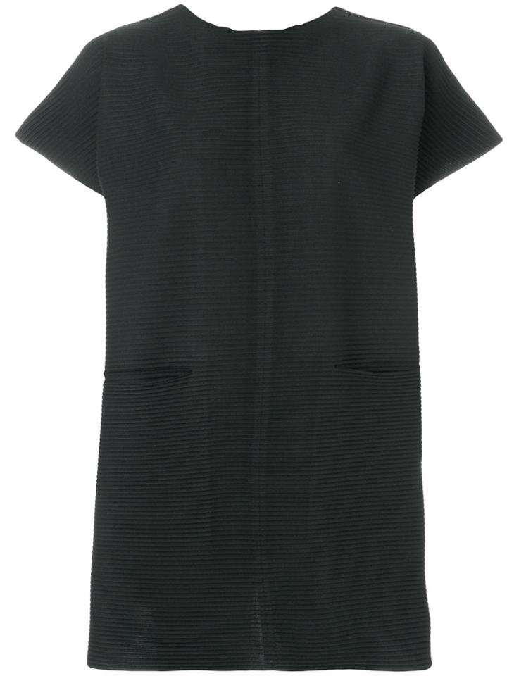 Issey Miyake Cauliflower Pleated T-shirt Dress - Black