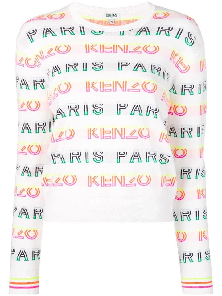 Kenzo All-over Logo Jumper - White