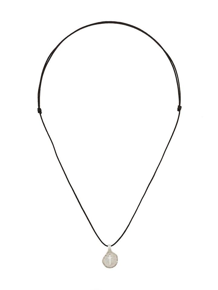 Rosa Maria Cross Pendant Necklace, Metallic